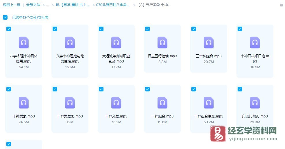 五行类象十神类象及五行组合（音频13集）_易经玄学资料网
