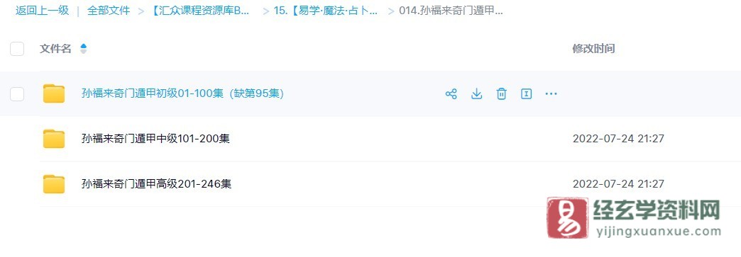 孙福来：奇门遁甲初中高级培训课程（视频245集）_易经玄学资料网