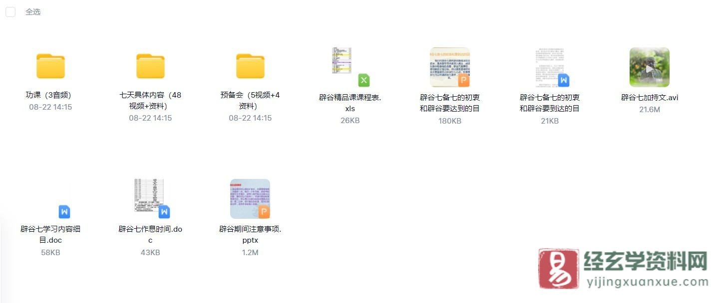 佛家辟谷7天精品课程（讲课视频+音频+文档资料）_易经玄学资料网
