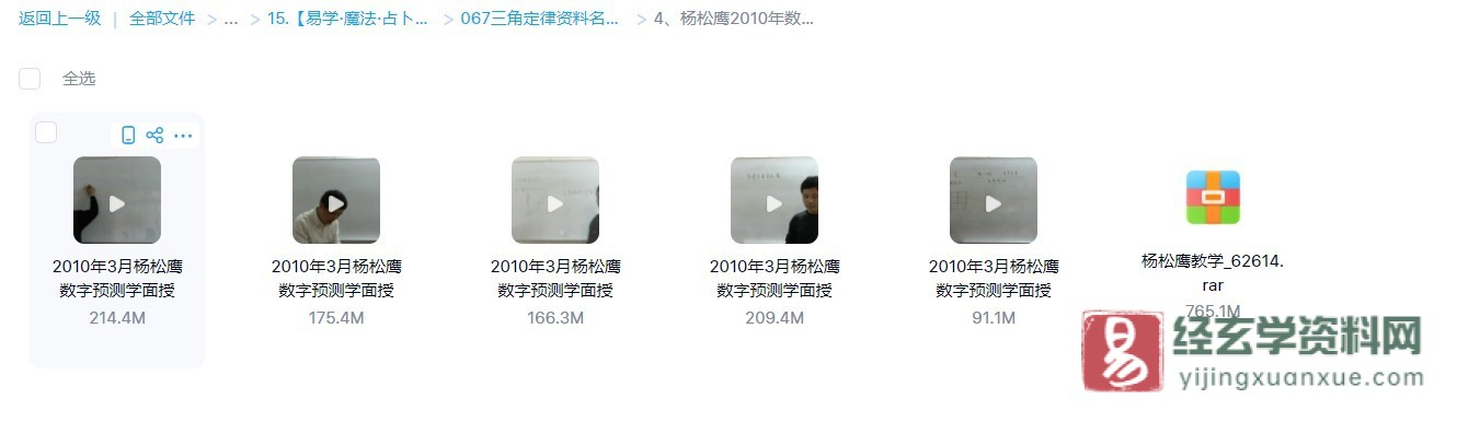 杨松鹰2010年数字预测学面授班（视频5讲）_易经玄学资料网