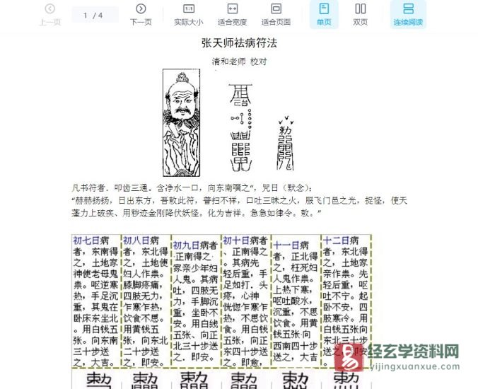 《张天师祛病符法》清和老师校对 PDF电子书_易经玄学资料网