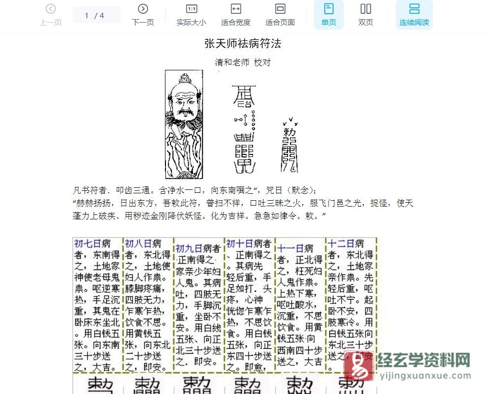 张天师祛病符法图片《张天师祛病符法》 PDF电子书下载_易经玄学资料网