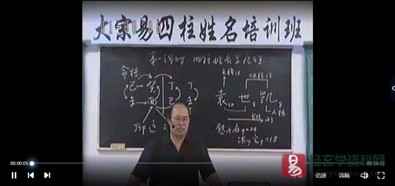 李洪成-四柱姓名学录像（视频15集）_易经玄学资料网