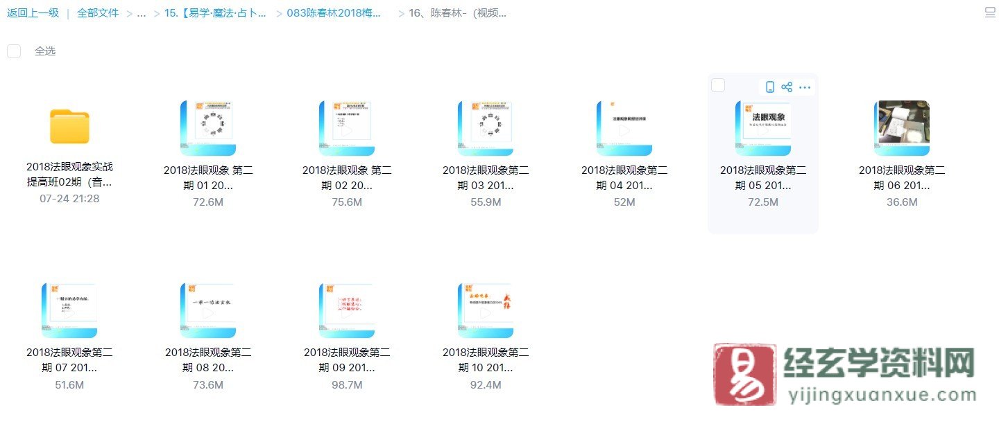 图片[1]_陈春林-法眼观象实战提高班第二期课程（视频10集）_易经玄学资料网