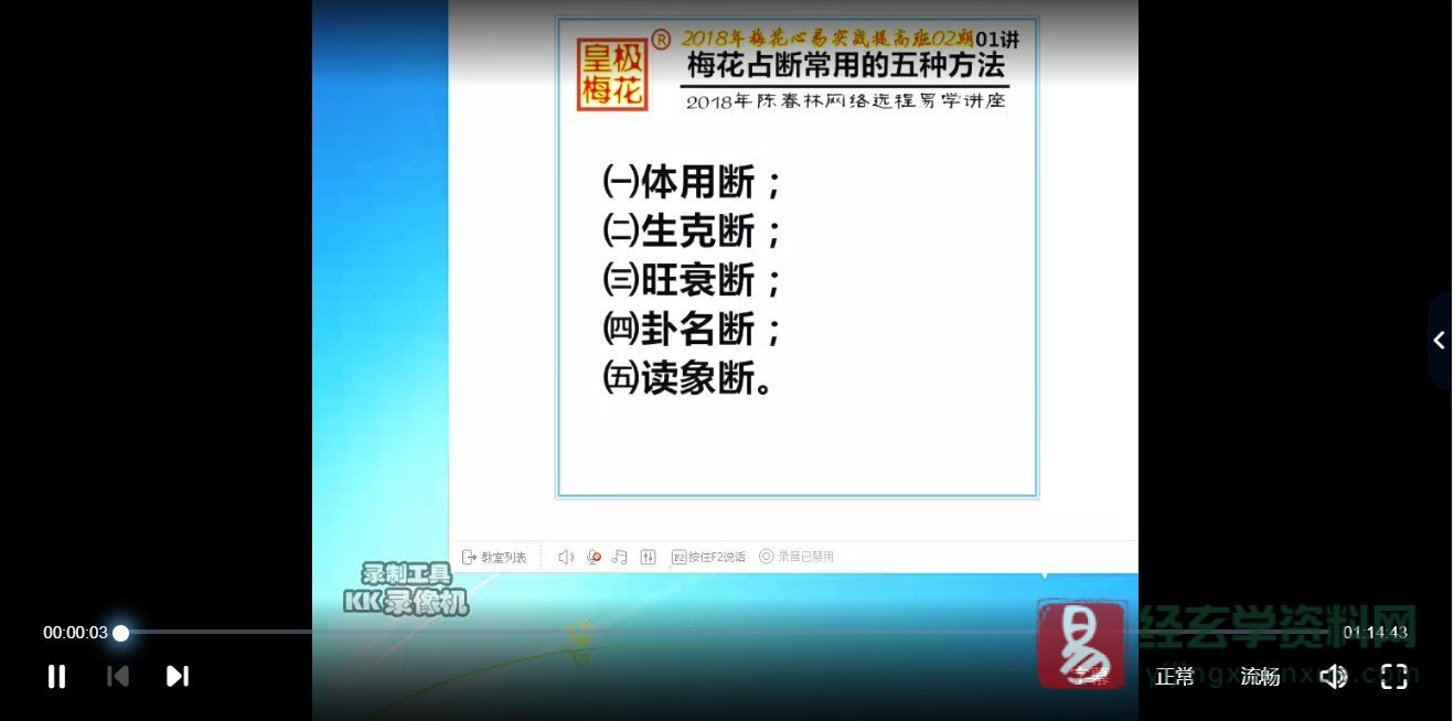 陈春林-2018梅花心易课程（视频10集）_易经玄学资料网