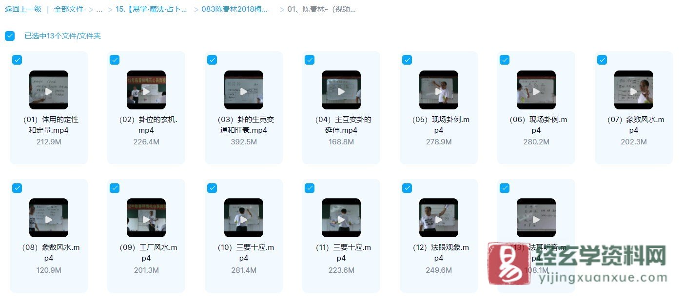 图片[1]_陈春林-梅花心易2012年6月安徽霍邱面授班（视频13集）_易经玄学资料网
