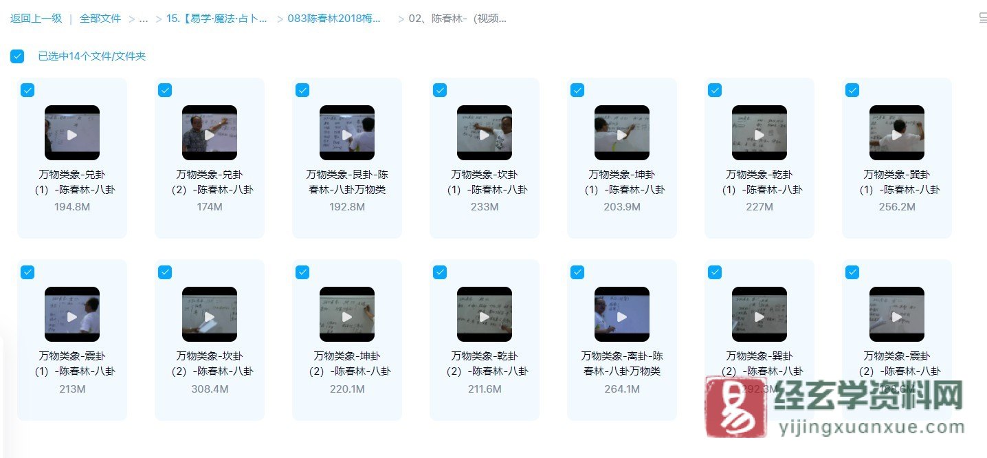 图片[1]_陈春林-2012年梅花心易之八卦万物类象面授班（视频14讲）_易经玄学资料网