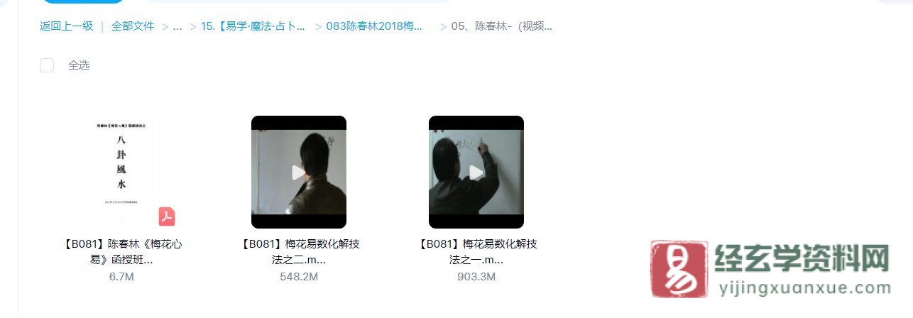 陈春林-梅花心易化解改运旺运秘法教程（视频2集+讲义）_易经玄学资料网