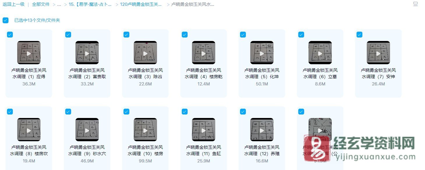 图片[1]_卢晓勇-金锁玉关风水调理（13集视频）_易经玄学资料网