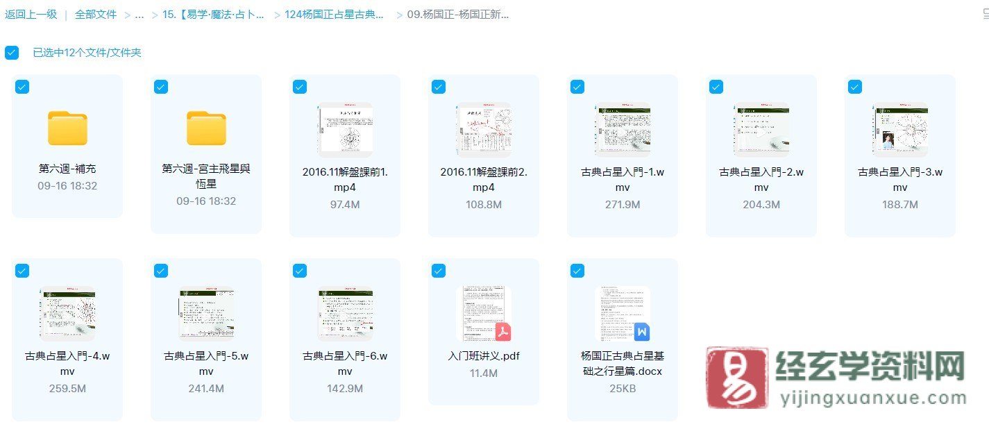 图片[1]_杨国正-新古典占星入门班（视频+录音+讲义）_易经玄学资料网
