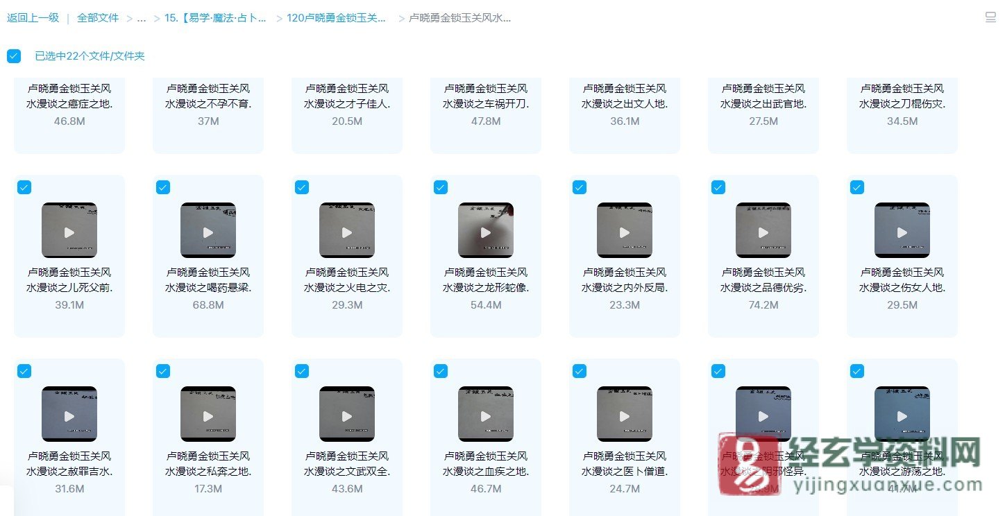 图片[1]_卢晓勇-金锁玉关风水漫谈（22集视频）_易经玄学资料网