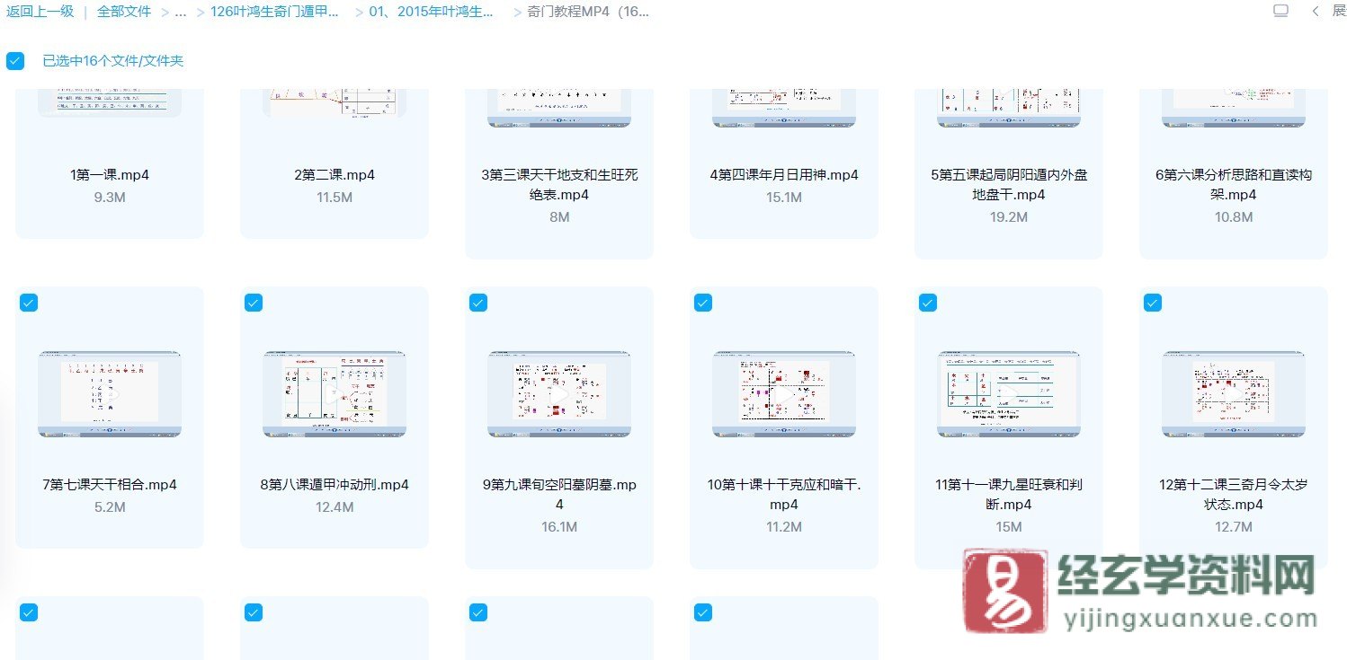 图片[2]_叶鸿生2015年奇门遁甲课程 第一代（视频16集+其他赠送课程资料）_易经玄学资料网