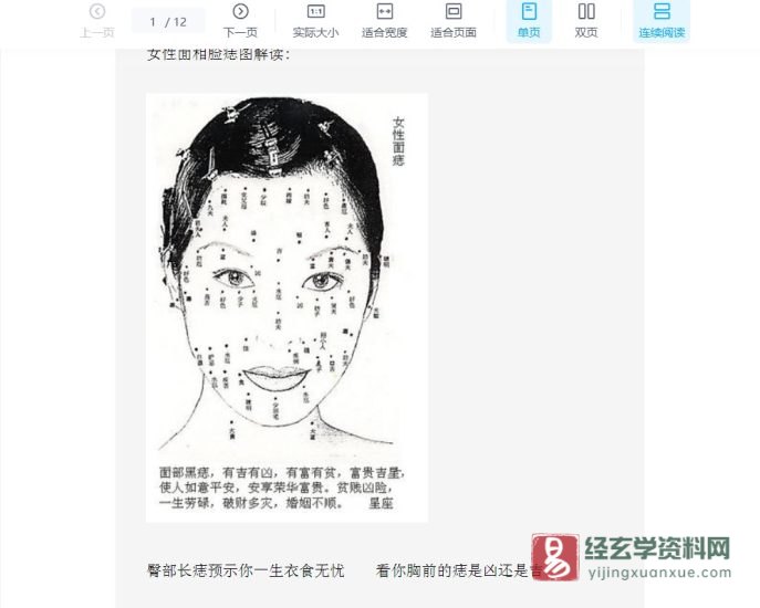 面相脸痣图解读.doc_易经玄学资料网