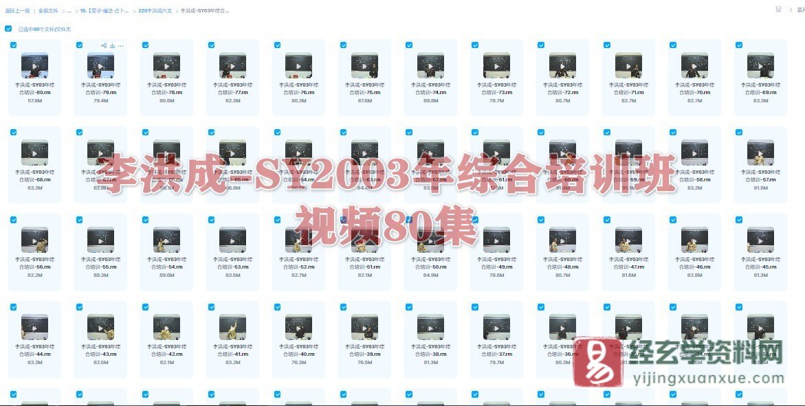 图片[1]_李洪成-2003年易学综合培训班（视频80集）_易经玄学资料网