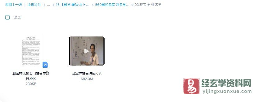 赵宝祥-太极奇门姓名学讲座（视频1集+PDF资料）_易经玄学资料网