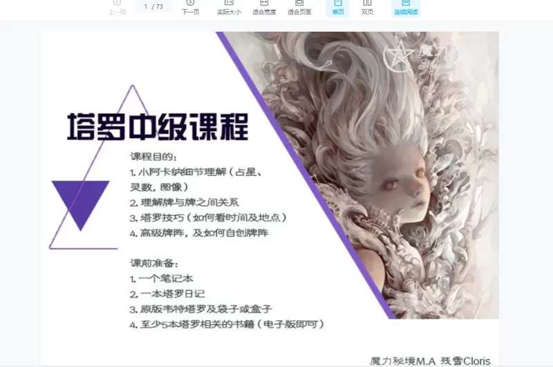 残雪塔罗课程 初阶+中阶+高阶_易经玄学资料网