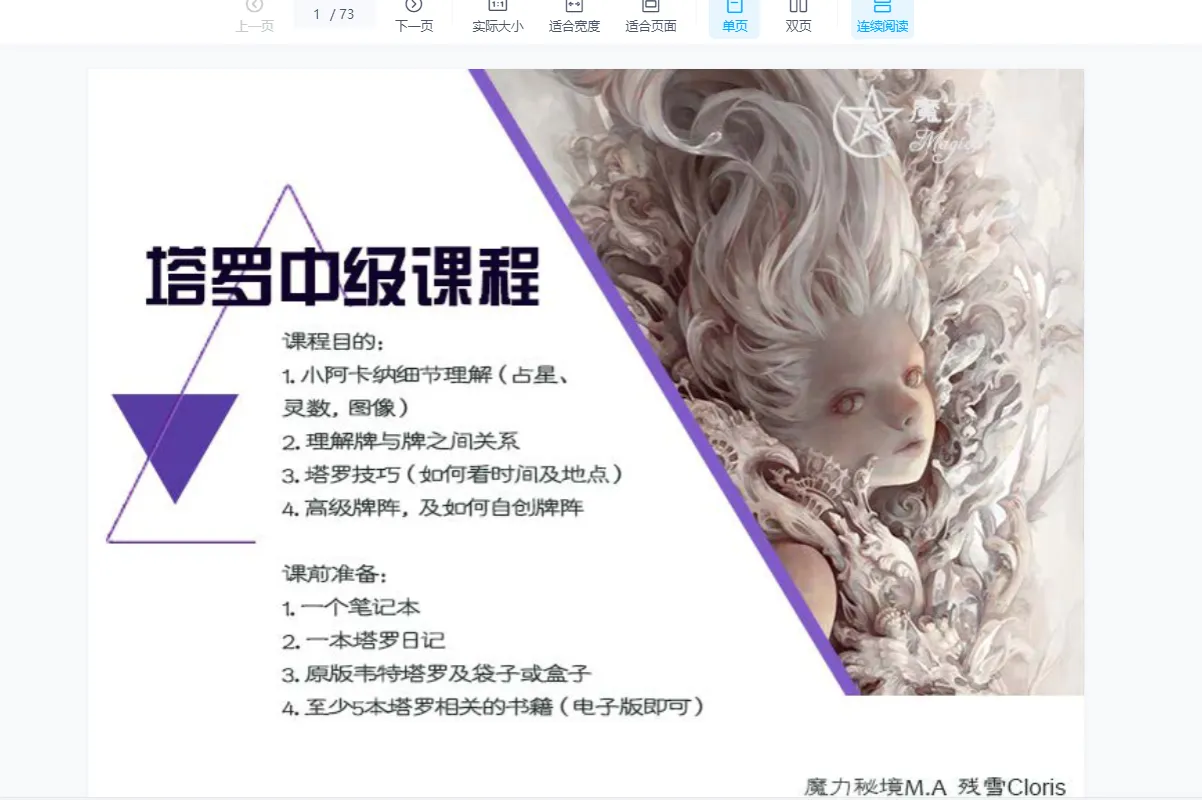 残雪塔罗课程 初阶+中阶+高阶（音频+课件资料）_易经玄学资料网