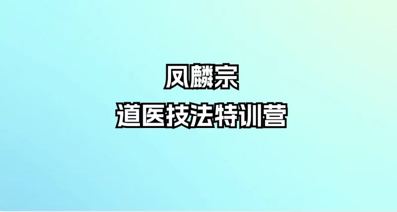 凤麟宗-道医技法特训营_易经玄学资料网