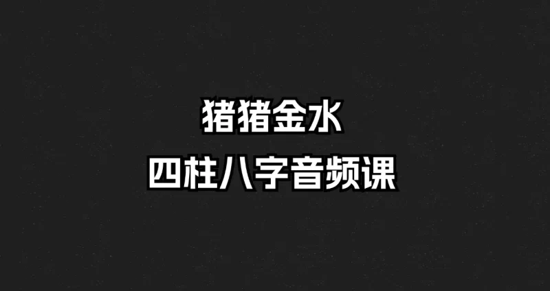 猪猪金水-四柱八字音频课_易经玄学资料网