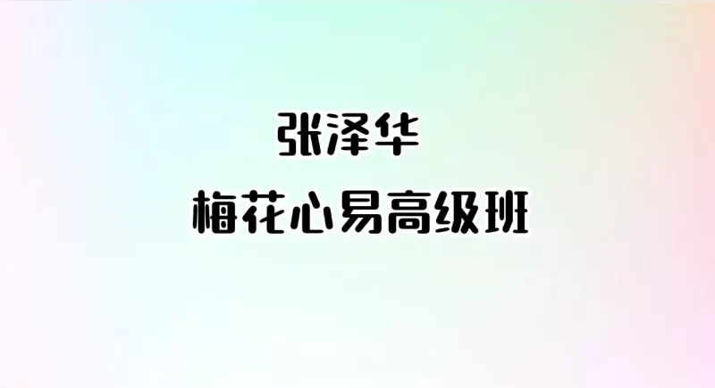张泽华 梅花心易高级班_易经玄学资料网