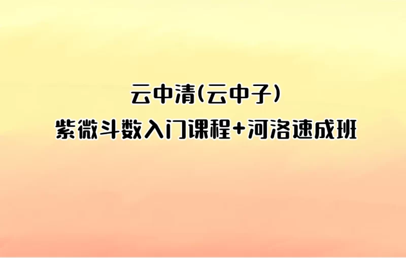 云中清(云中子)紫微斗数入门课程+河洛速成班_易经玄学资料网
