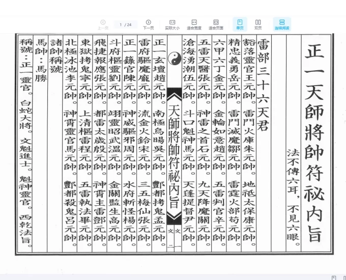 正一天师将帅符秘内旨(秘讳)PDF电子书_易经玄学资料网