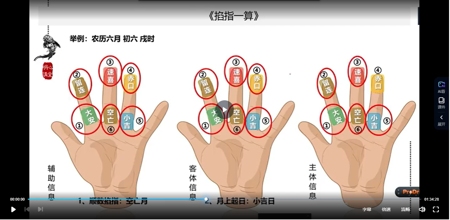 明心-教你掐指一算之道传小六壬预测-诸葛马前课（视频1集）_易经玄学资料网