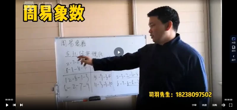司羽先生《数字高级班课程》_易经玄学资料网