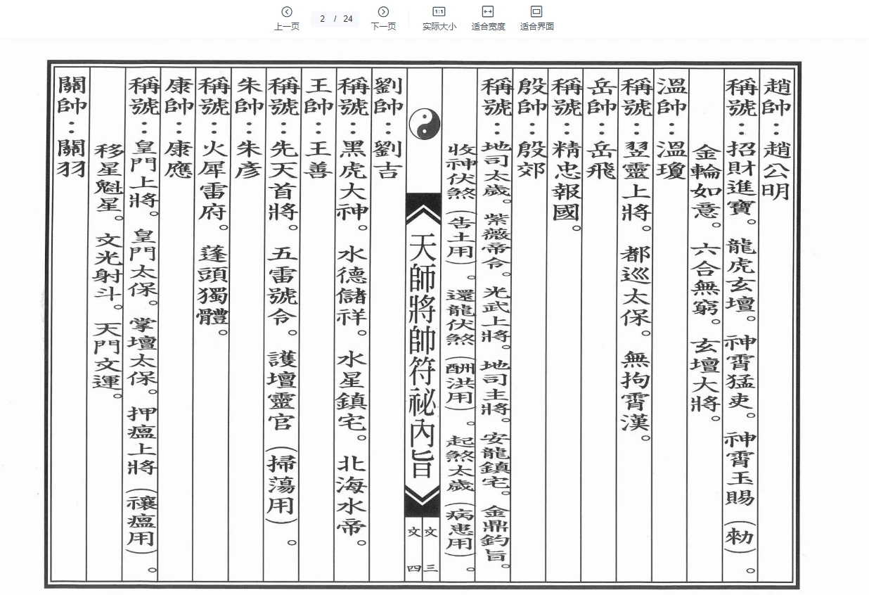 图片[2]_正一天师将帅符秘内旨（秘讳）PDF24页_易经玄学资料网