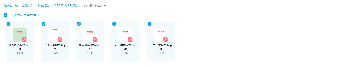 海天老师六爻梅花子平奇门风水电子书合集（5册PDF）_易经玄学资料网