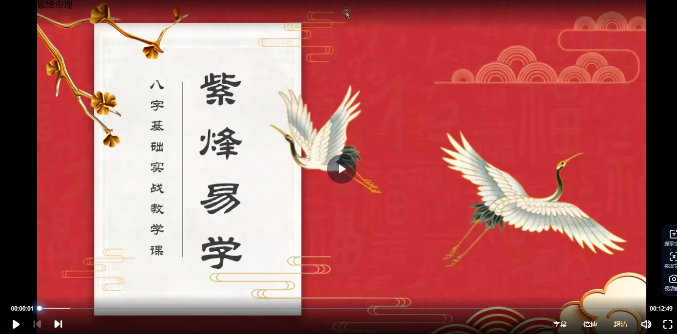 玄门紫烽玄门八字命理进阶课（视频120集）_易经玄学资料网