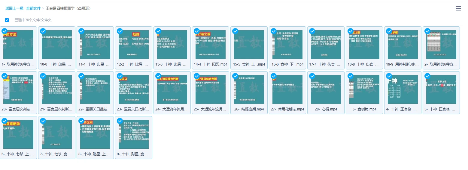 图片[1]_王金易《四柱预测学高级班》（视频28集）_易经玄学资料网