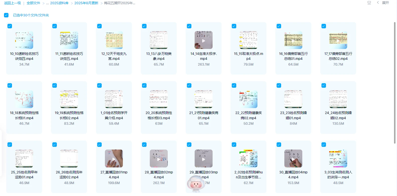 图片[1]_梅花五瓣开2025年姓名学大师班（视频30集）_易经玄学资料网