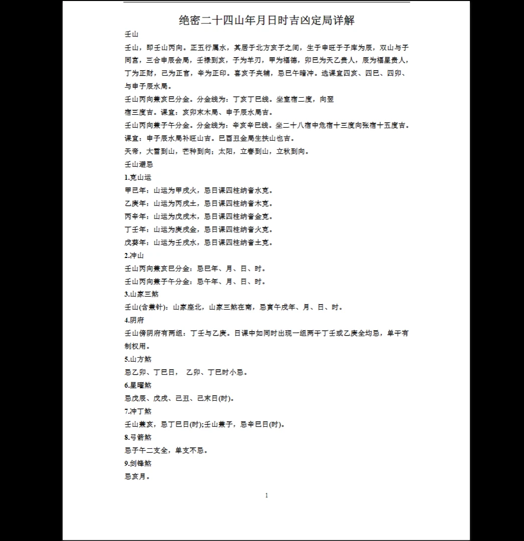 《绝密二十四山年月日时吉凶定局详解》PDF电子书_易经玄学资料网
