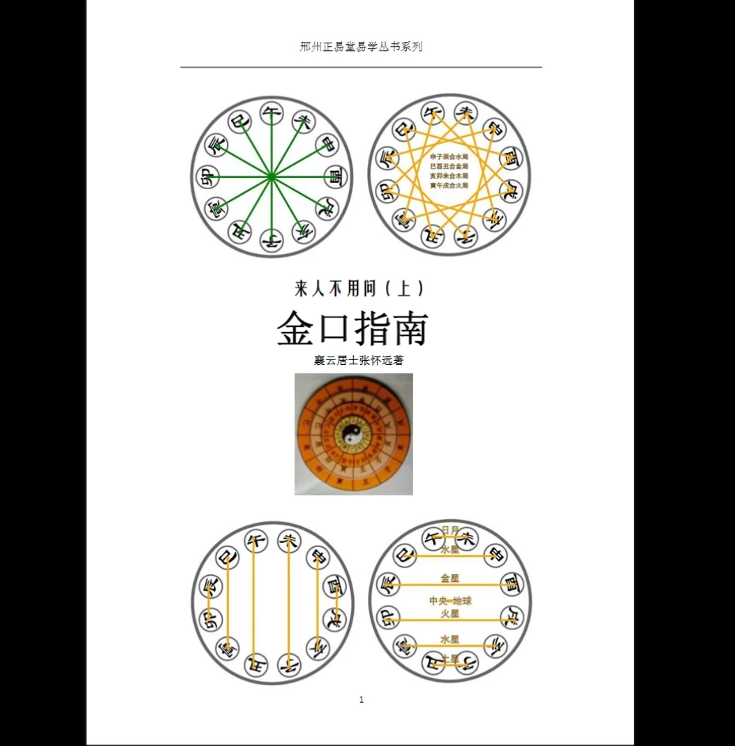 襄云居士张怀远《来人不用问（上）-金口指南》PDF电子书（176页）_易经玄学资料网