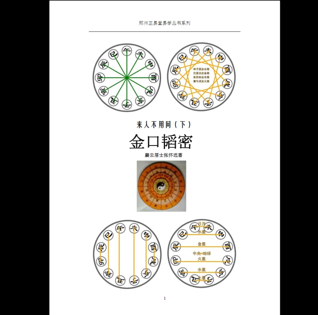 襄云居士张怀远《来人不用问（下）-金口韬秘》PDF电子书（174页）_易经玄学资料网