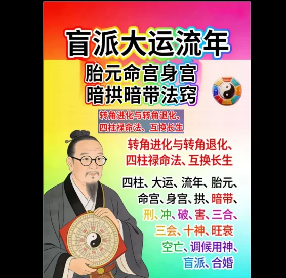 湖北盲派《盲派大运流年胎元命宫身宫暗拱暗带法窍》_易经玄学资料网