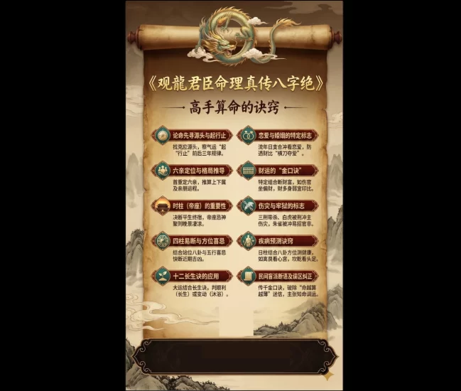 观龙 君臣命理真传八字绝-高手算命的诀窍_易经玄学资料网