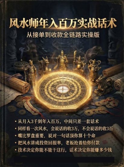 《风水师年入百万实战话术 从接单到收款全链路实操版》PDF电子书_易经玄学资料网