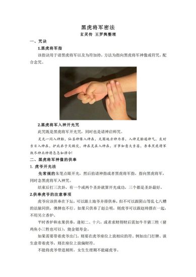 玄灵传《黑虎将军密法》PDF电子书_易经玄学资料网