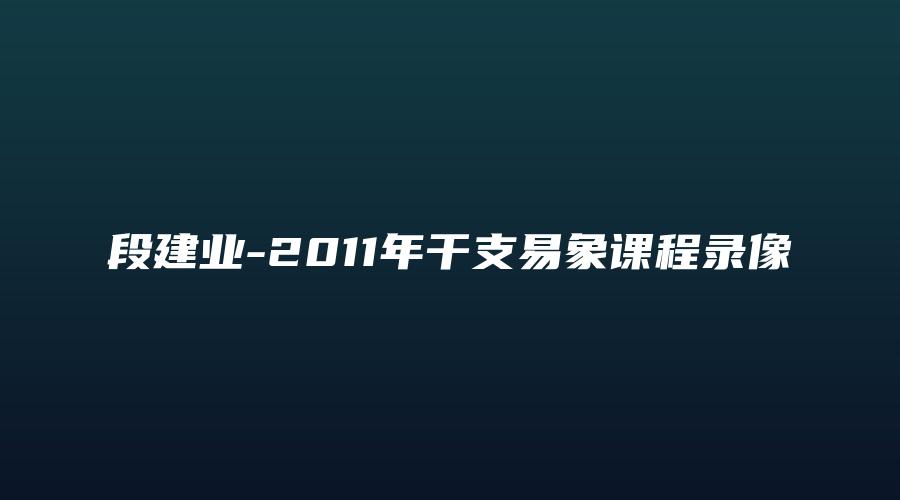 段建业-2011年干支易象课程录像