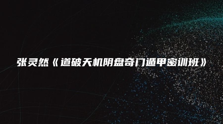 张灵然《道破天机阴盘奇门遁甲密训班》