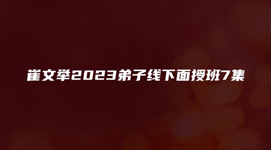 崔文举2023弟子线下面授班7集