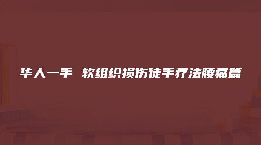 华人一手 软组织损伤徒手疗法腰痛篇