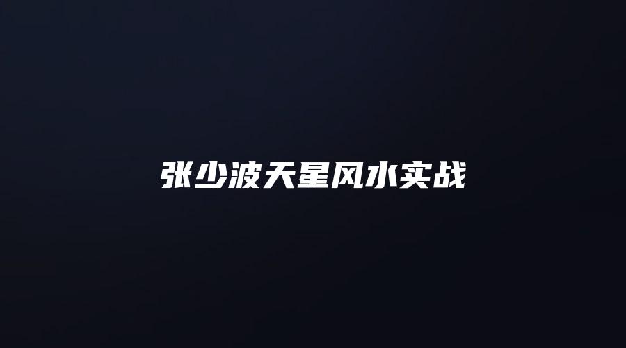 张少波天星风水实战