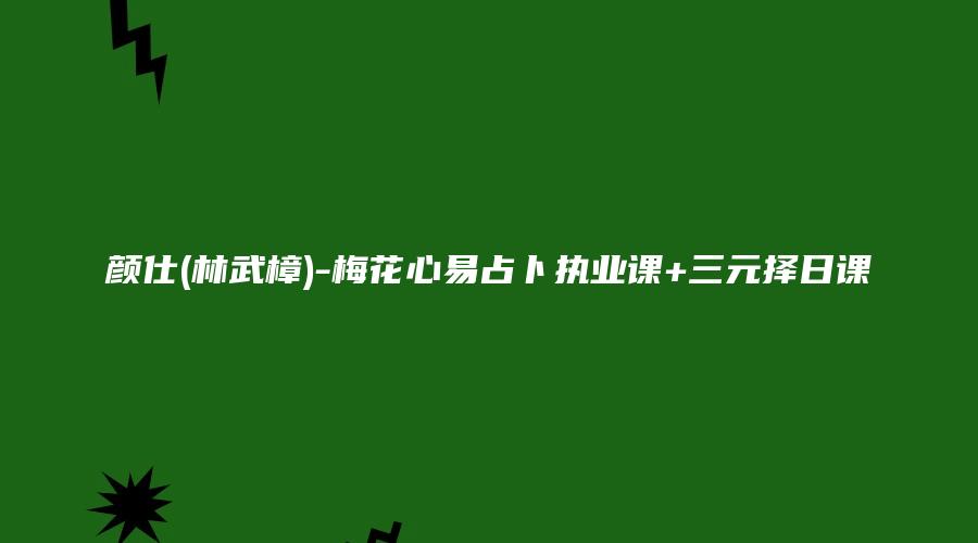 颜仕(林武樟)-梅花心易占卜执业课+三元择日课