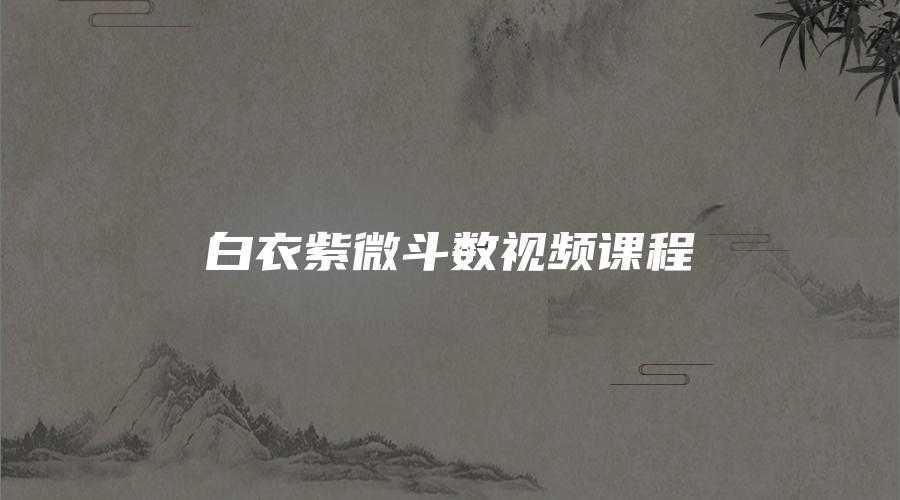 白衣紫微斗数视频课程