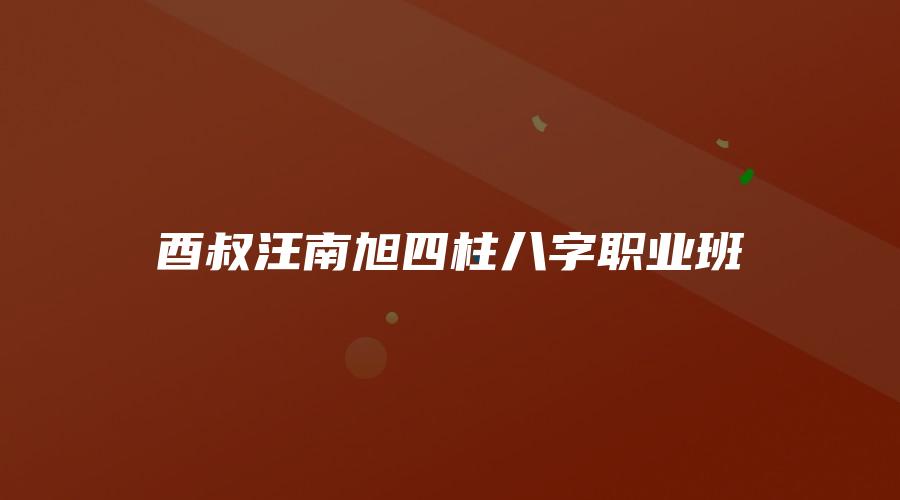 酉叔汪南旭四柱八字职业班