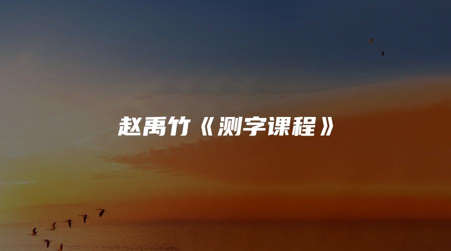 赵禹竹《测字课程》