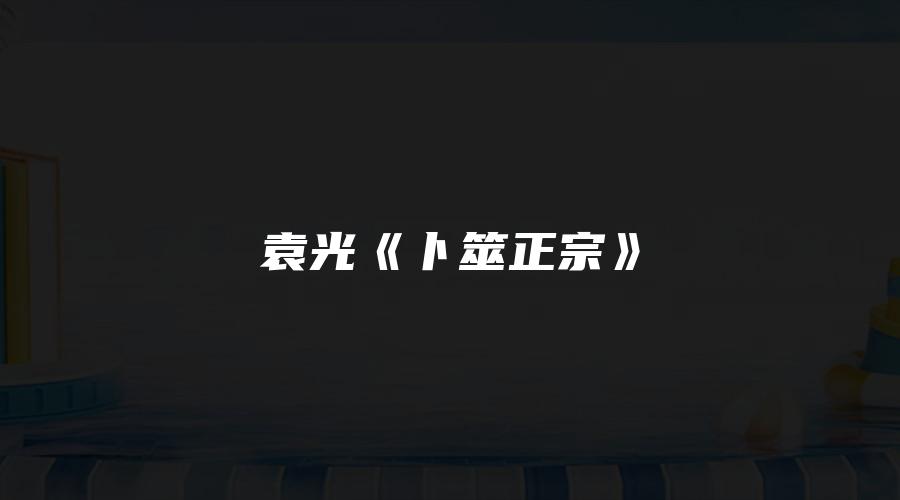 图片[1]_袁光《卜筮正宗》（视频41集）_易经玄学资料网